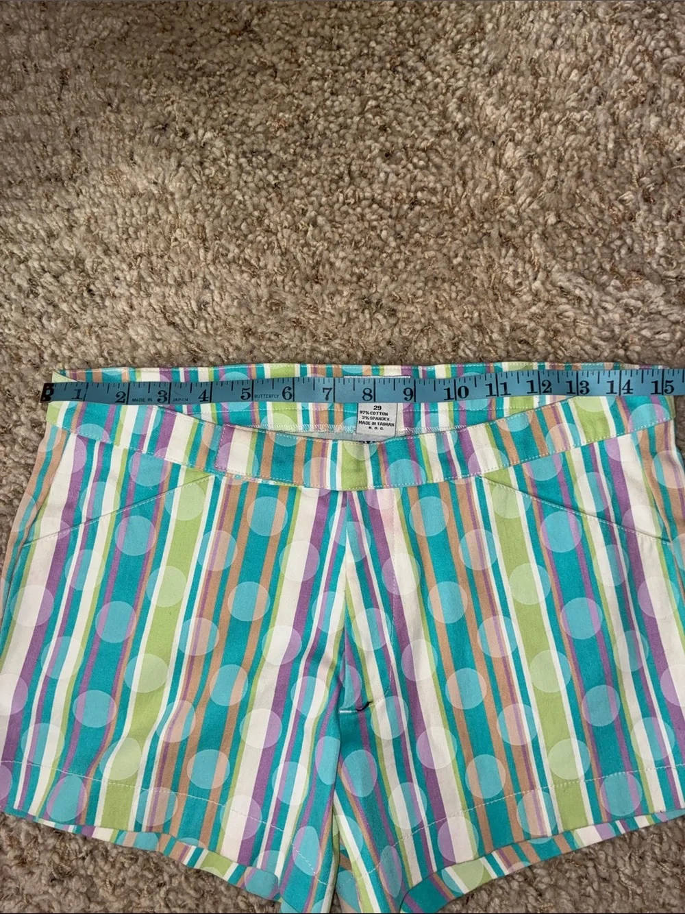 GUESS Striped Pastel Cotton Blend Women's Shorts